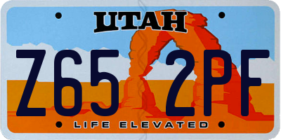 UT license plate Z652PF