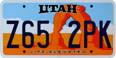 UT license plate Z652PK