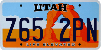 UT license plate Z652PN
