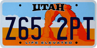 UT license plate Z652PT