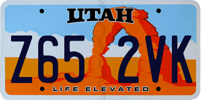 UT license plate Z652VK