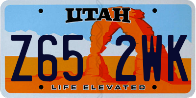 UT license plate Z652WK
