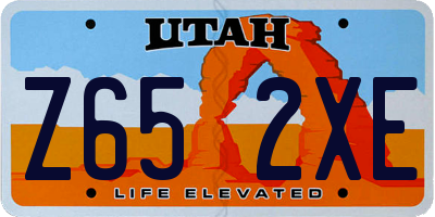 UT license plate Z652XE
