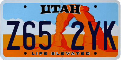 UT license plate Z652YK