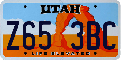 UT license plate Z653BC
