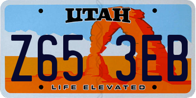 UT license plate Z653EB