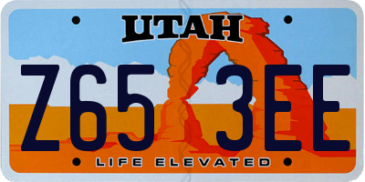 UT license plate Z653EE