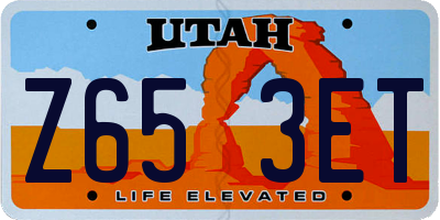 UT license plate Z653ET