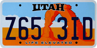 UT license plate Z653ID