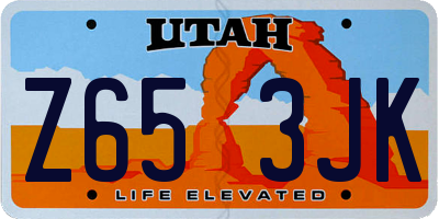 UT license plate Z653JK