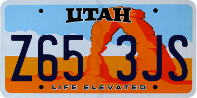 UT license plate Z653JS
