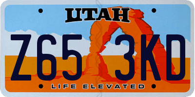 UT license plate Z653KD