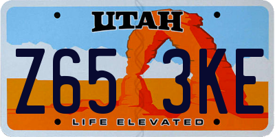 UT license plate Z653KE