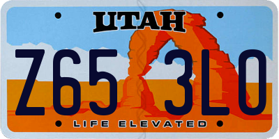 UT license plate Z653LO