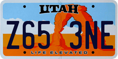 UT license plate Z653NE