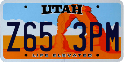 UT license plate Z653PM