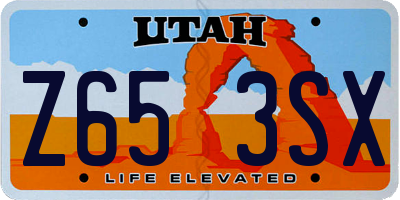 UT license plate Z653SX