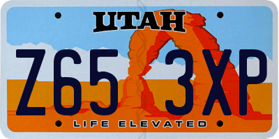 UT license plate Z653XP