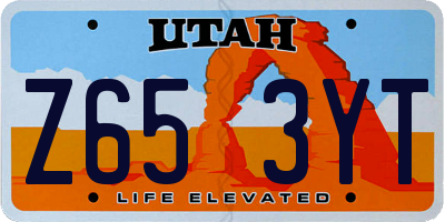 UT license plate Z653YT