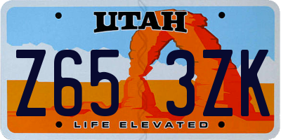 UT license plate Z653ZK