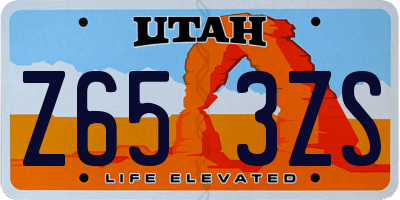 UT license plate Z653ZS