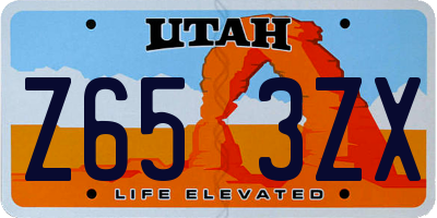 UT license plate Z653ZX
