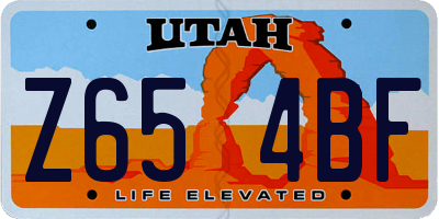 UT license plate Z654BF