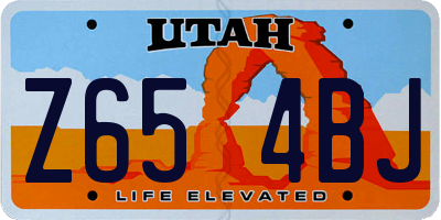 UT license plate Z654BJ