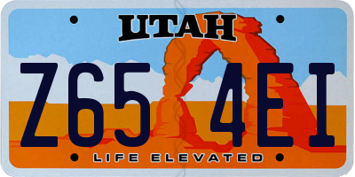 UT license plate Z654EI