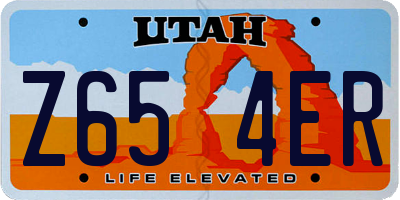 UT license plate Z654ER