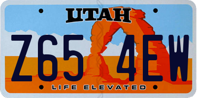 UT license plate Z654EW