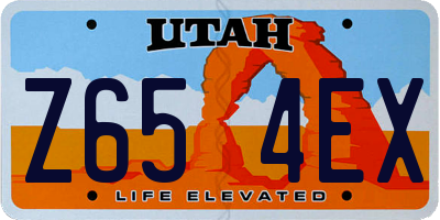 UT license plate Z654EX