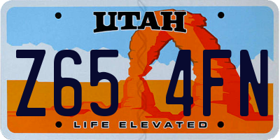 UT license plate Z654FN