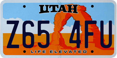 UT license plate Z654FU