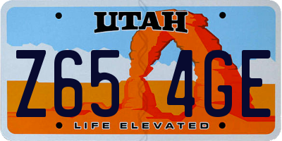 UT license plate Z654GE