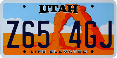 UT license plate Z654GJ