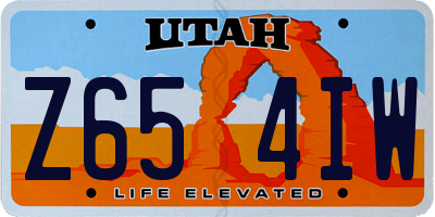 UT license plate Z654IW