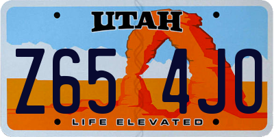 UT license plate Z654JO