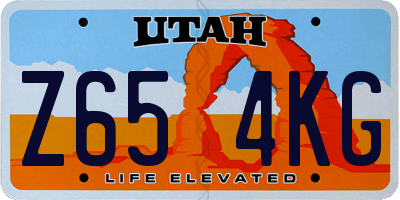 UT license plate Z654KG