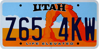 UT license plate Z654KW