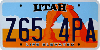 UT license plate Z654PA
