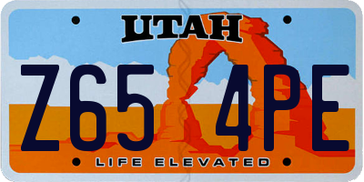 UT license plate Z654PE