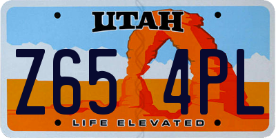 UT license plate Z654PL