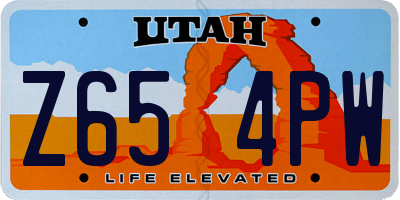 UT license plate Z654PW