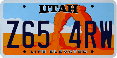 UT license plate Z654RW