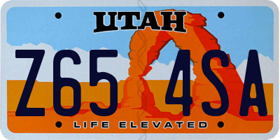 UT license plate Z654SA