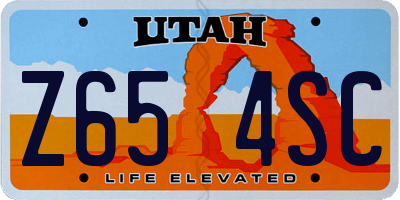 UT license plate Z654SC