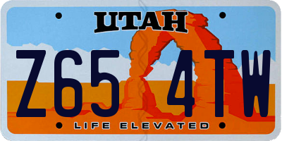 UT license plate Z654TW