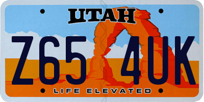 UT license plate Z654UK