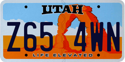 UT license plate Z654WN